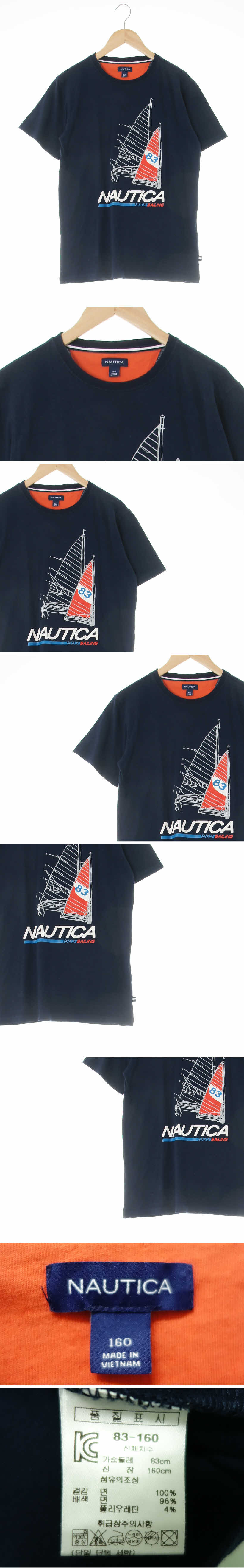 nautica 돛라운드반팔티 nautica 네이비 면혼방 돛라운드반팔티