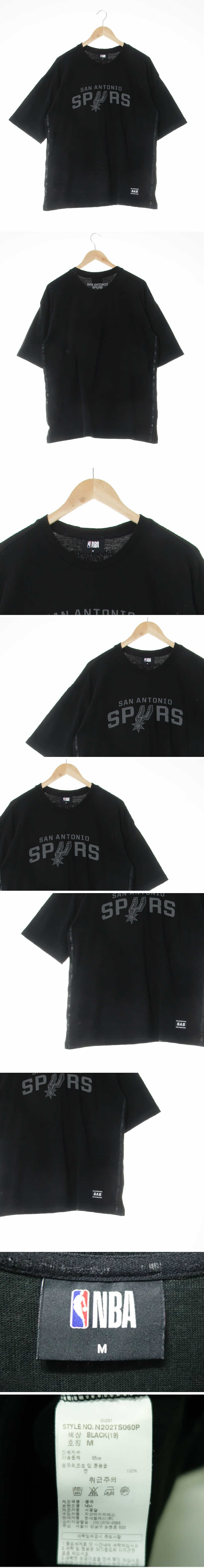 NBA 사이드이선레터링반팔티 NBA 블랙 면 사이드이선레터링반팔티