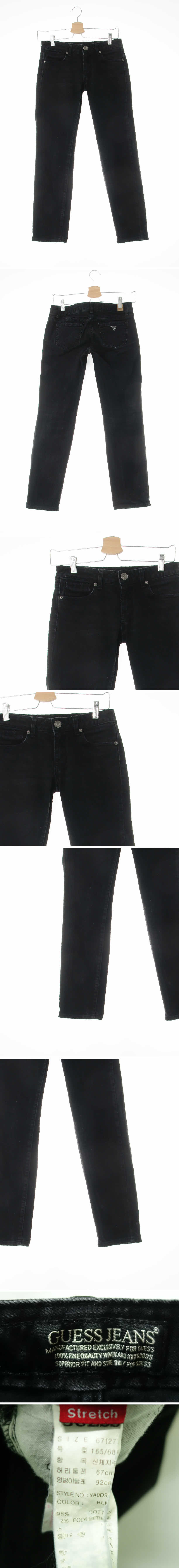 Guess 블랙 데님 로우워시드스트레치진