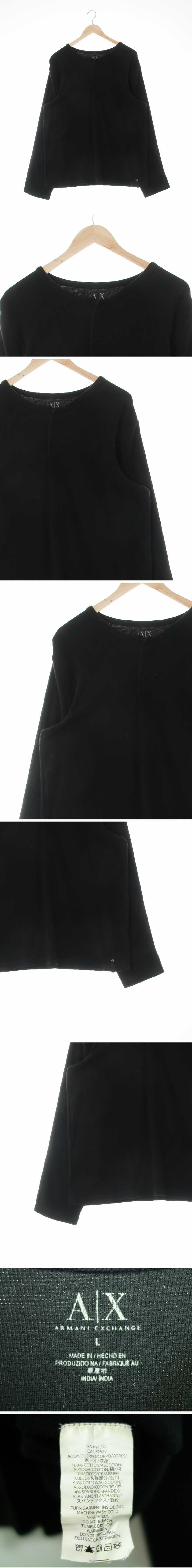 아르마니익스체인지 스몰와플히든버튼긴팔티 아르마니익스체인지 블랙 면 스몰와플히든버튼긴팔티