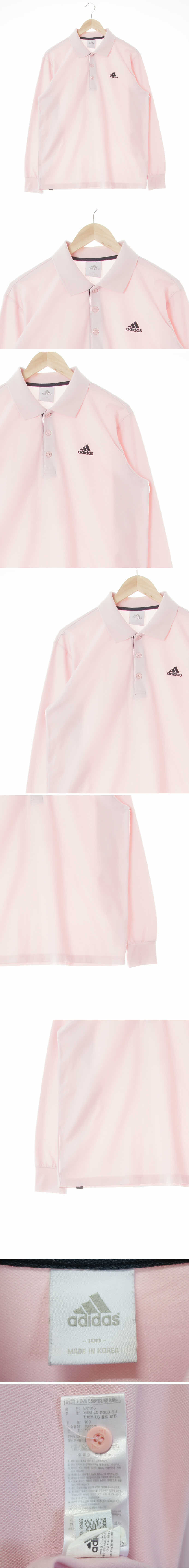 아디다스 자수로고긴팔카라티 아디다스 핑크마시멜로 자수로고긴팔카라티
