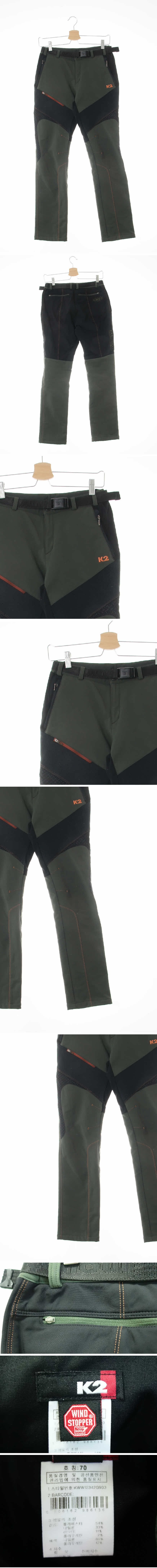 k2 카키 투톤절개스티치아웃도어팬츠