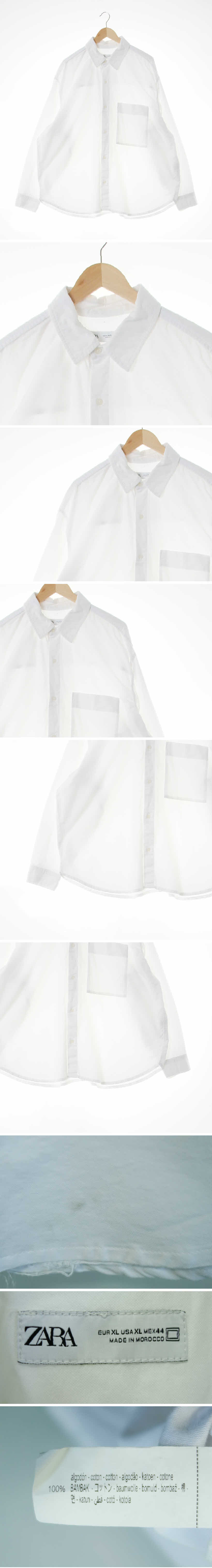 자라 오버핏빅포켓셔츠 자라 화이트 면 오버핏빅포켓셔츠