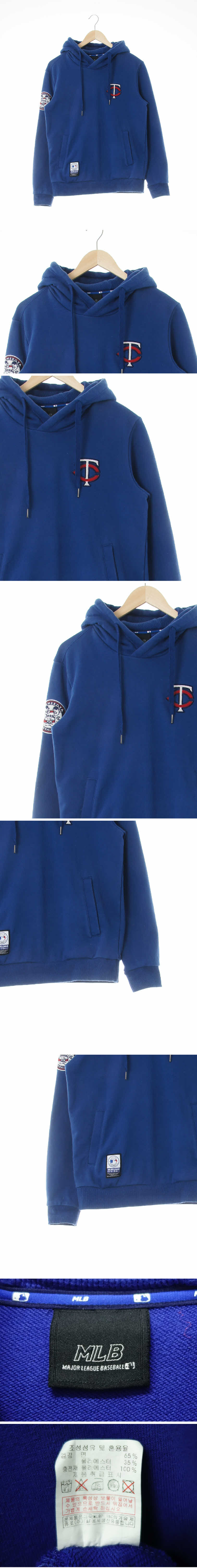 MLB 미네소타베이스볼클럽후드티 MLB 블루 면혼방 미네소타베이스볼클럽후드티
