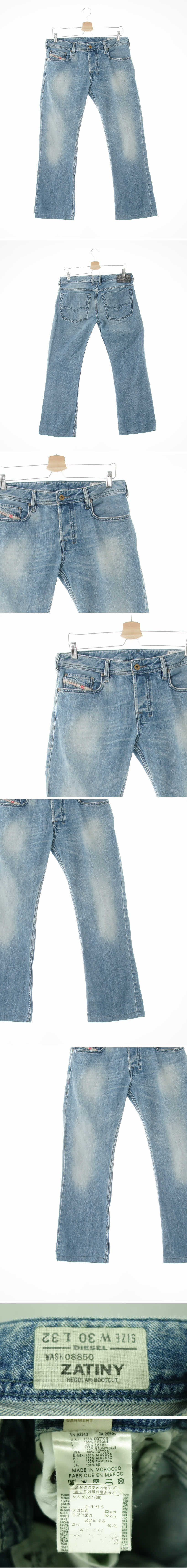 디젤 스톤워싱부츠컷진 디젤 중청 데님 스톤워싱부츠컷진