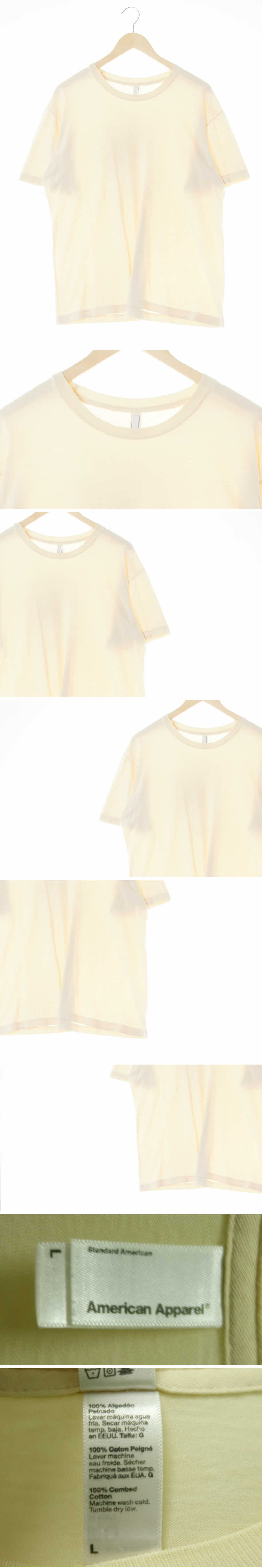 americanapparel 라운드반팔티 americanapparel 베이지 면 라운드반팔티