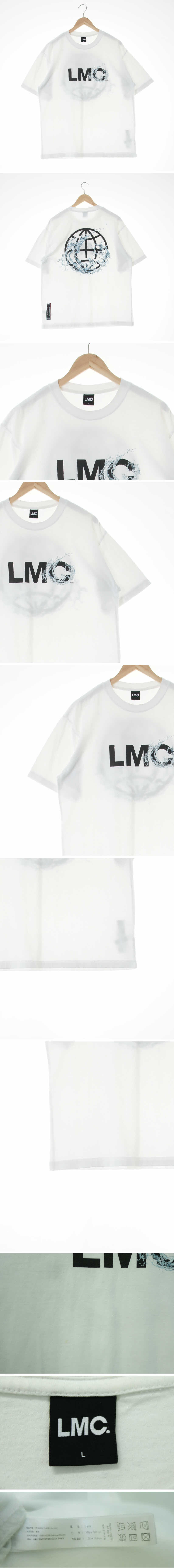 lmc 물결지구크루넥반팔티 lmc 화이트 프린팅 면 물결지구크루넥반팔티
