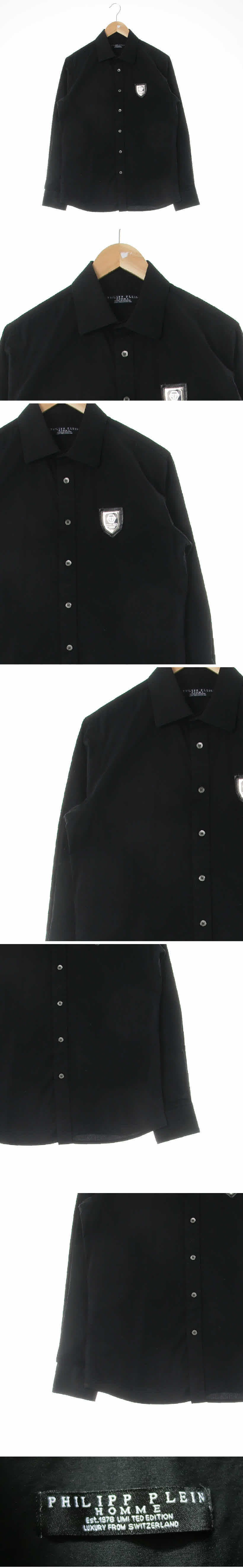philippplein 패치로고긴팔셔츠 philippplein 블랙 면혼방 패치로고긴팔셔츠