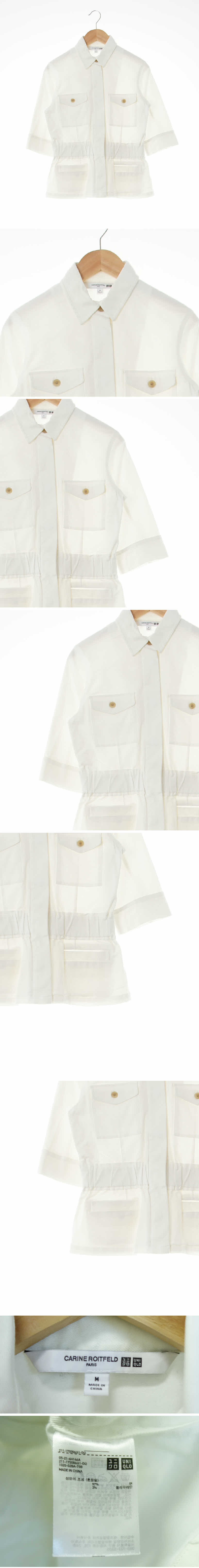 UNIQLOcarineroitfeld 플랩포켓5부재킷 UNIQLOcarineroitfeld 아이보리 면혼방 플랩포켓5부재킷