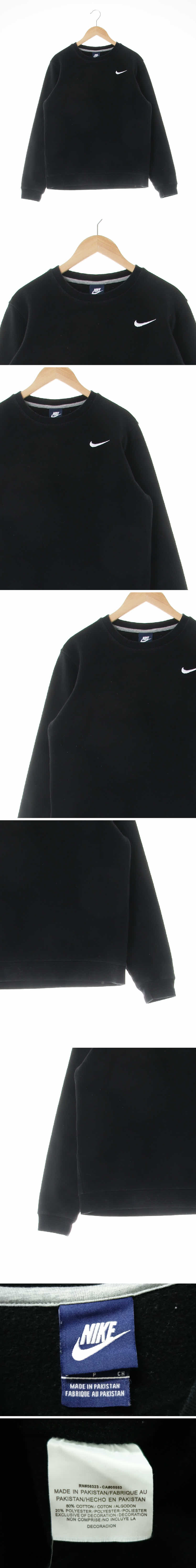 나이키 자수로고웜맨투맨 나이키 블랙 면혼방 자수로고웜맨투맨