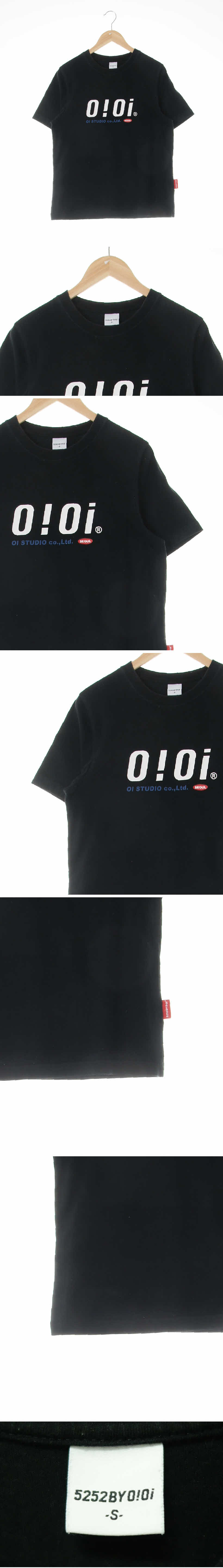 oioi 빅레터링크루넥반팔티 oioi 블랙 프린팅 면 빅레터링크루넥반팔티