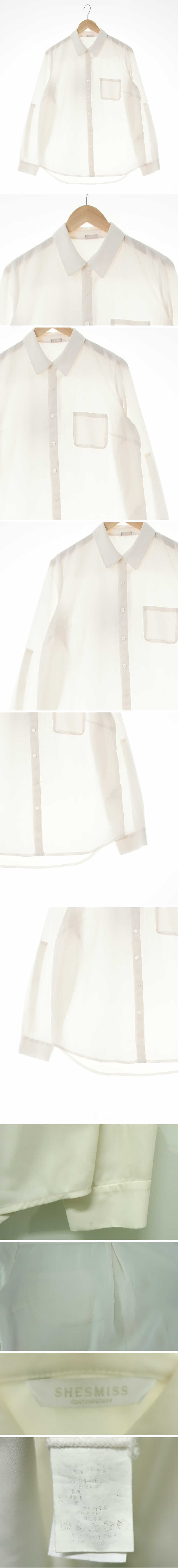 쉬즈미스 백핀턱실켓블라우스 쉬즈미스 아이보리 백핀턱실켓블라우스