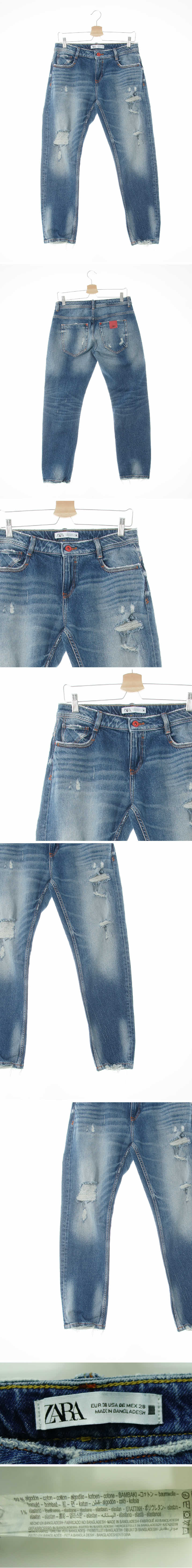자라 워싱디스트로이드진 자라 중청 데님 워싱디스트로이드진