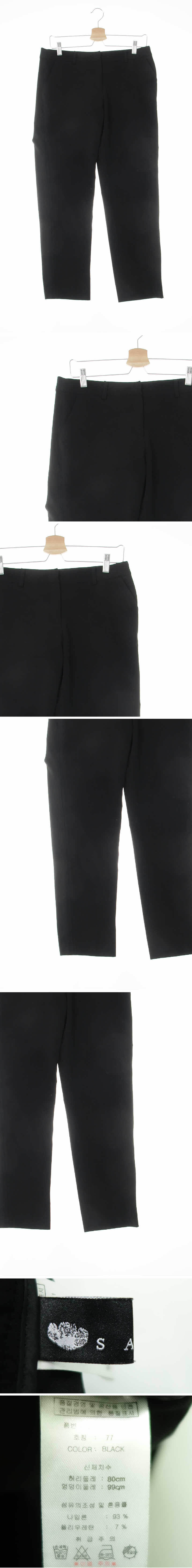 satin 지그재그스티치절개라인팬츠 satin 블랙 지그재그스티치절개라인팬츠