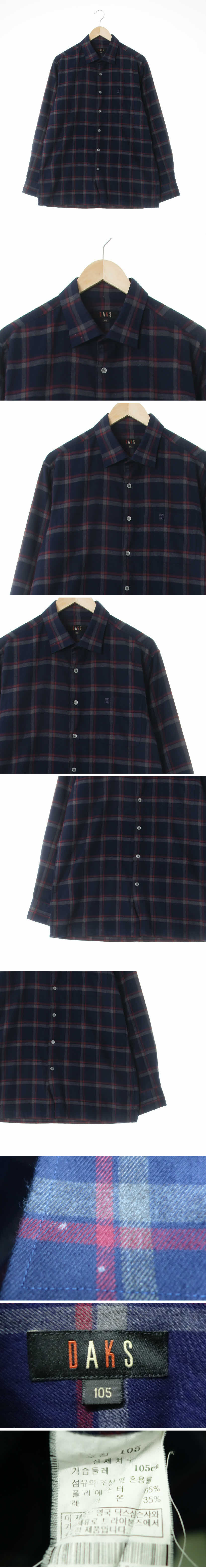 닥스 긴팔셔츠 닥스 네이비 체크 긴팔셔츠
