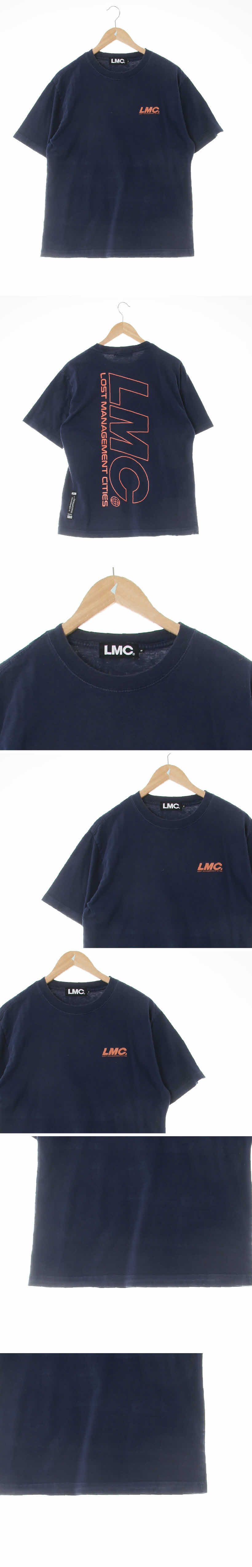 lmc 네이비 면 실리콘가슴로고반팔티