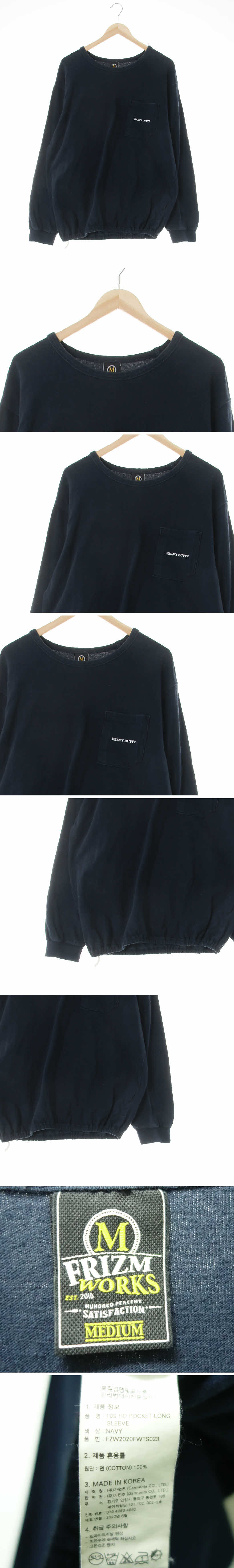 frizmworks 포켓롱슬리브 frizmworks 네이비 면 포켓롱슬리브