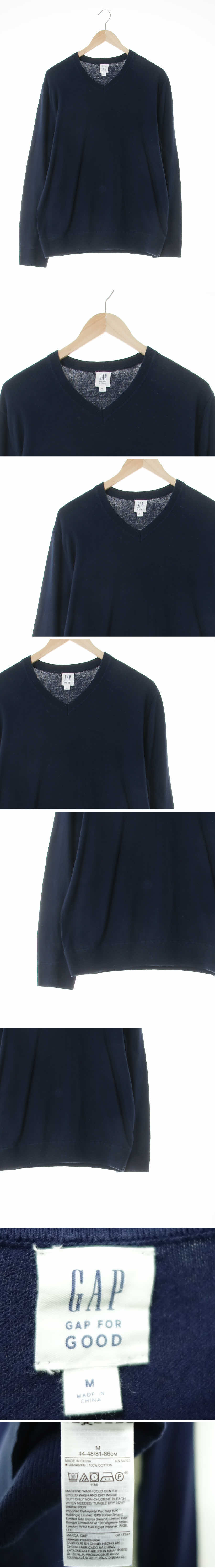 gap 브이넥니트 gap 네이비 면 브이넥니트