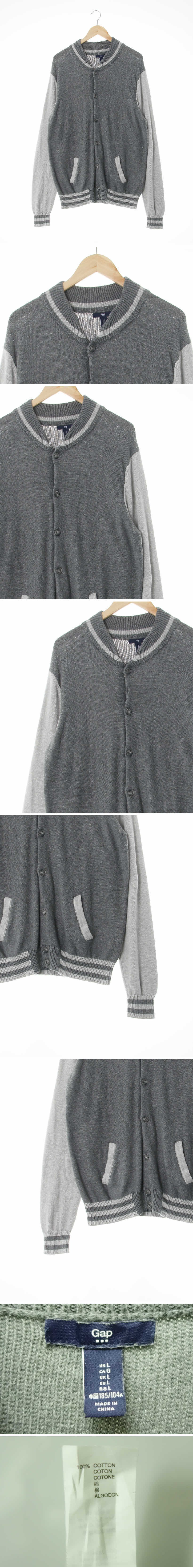 gap 투톤니트블루종 gap 그레이 면 투톤니트블루종