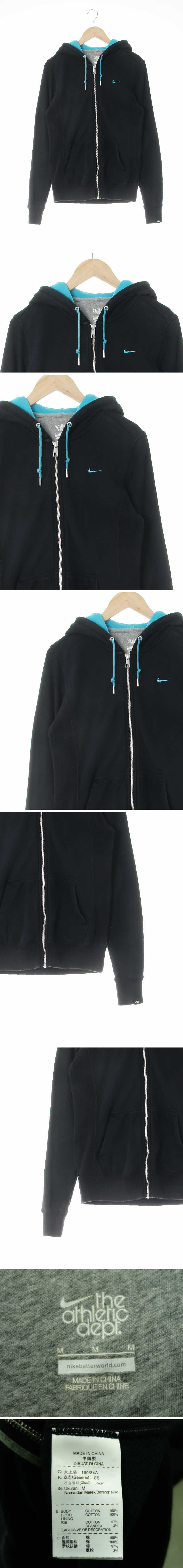 나이키 후드배색아웃포켓집업 나이키 블랙 면 후드배색아웃포켓집업