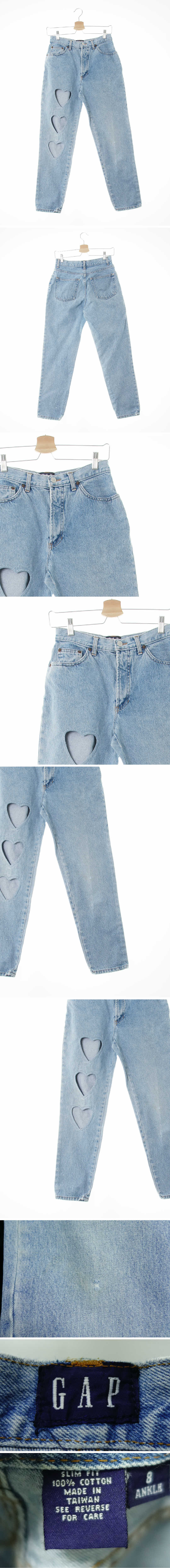 gap 하트펀칭돌청앵클진 gap 연청 데님 하트펀칭돌청앵클진