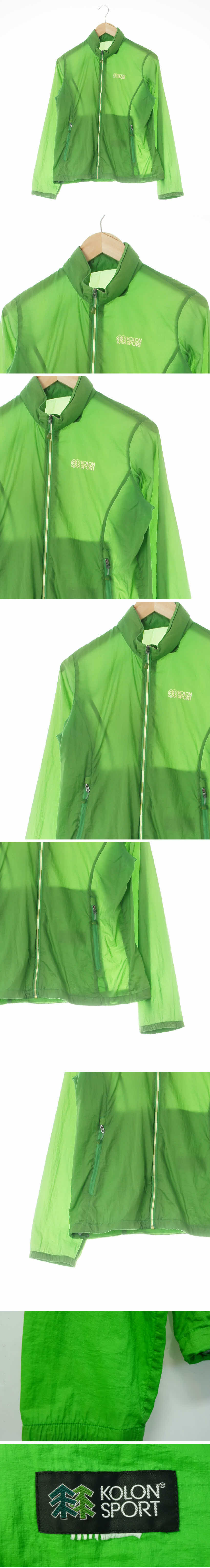 코오롱스포츠 홑겹바람막이 코오롱스포츠 풀색 홑겹바람막이