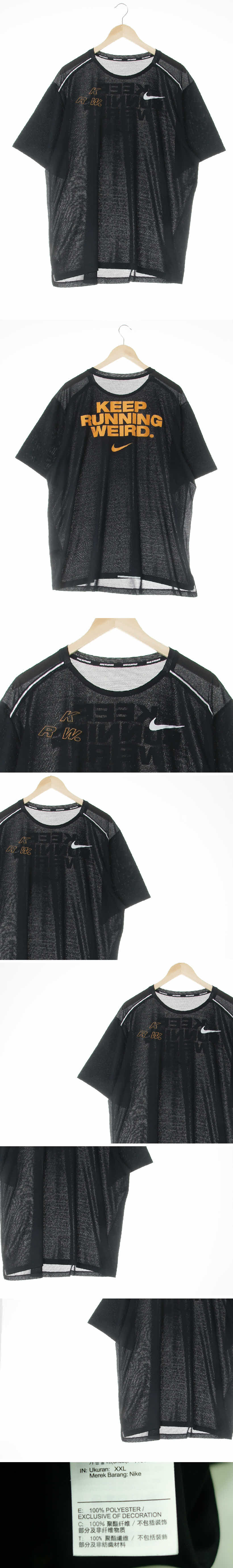 나이키 킵러닝라운드반팔티 나이키 블랙 드라이핏 킵러닝라운드반팔티