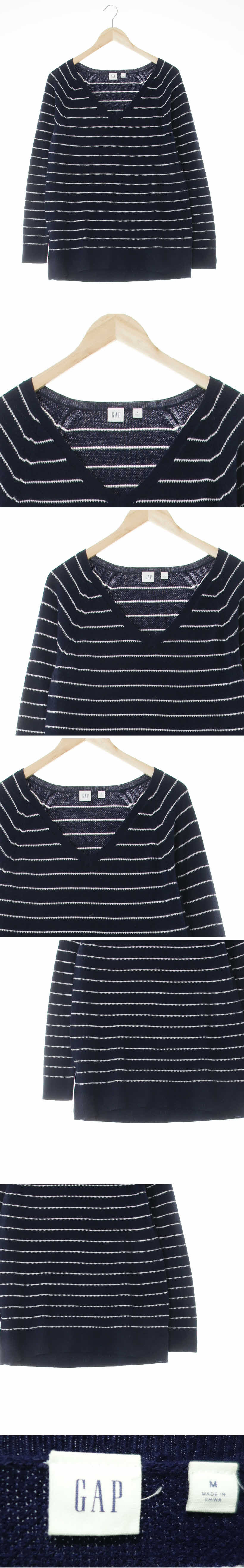 gap 브이넥롱니트 gap 네이비 스트라이프 브이넥롱니트