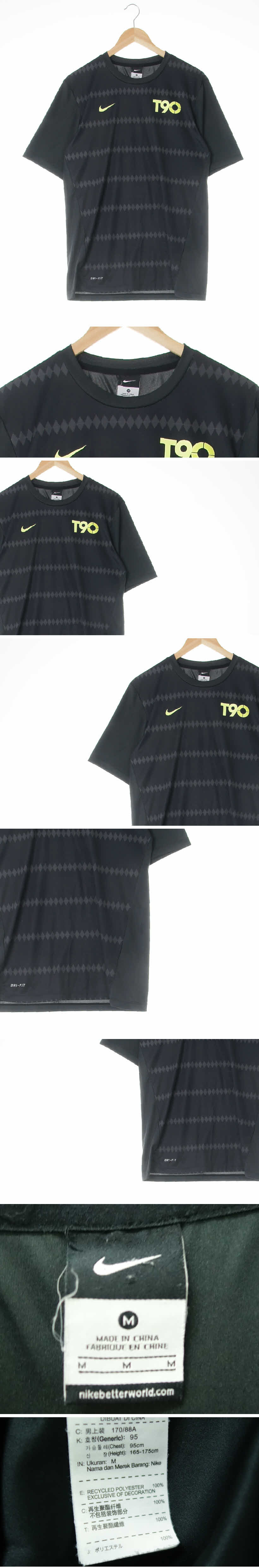 나이키 t90라운드반팔티 나이키 차콜 마름모패턴 드라이핏 t90라운드반팔티