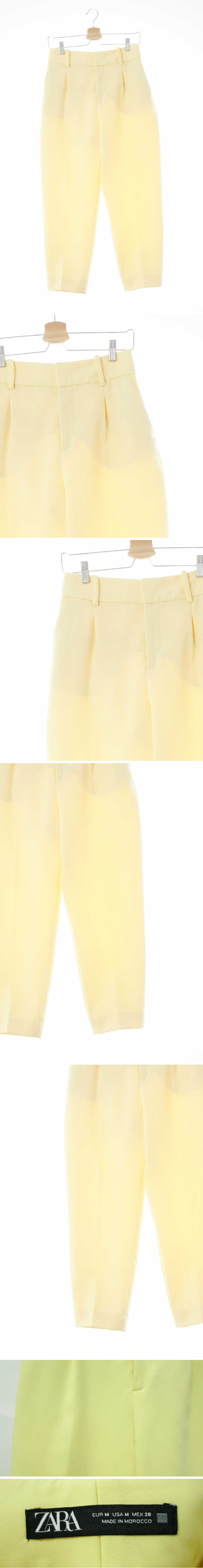 자라 핀턱배기슬랙스팬츠 자라 팝콘옐로우 핀턱배기슬랙스팬츠