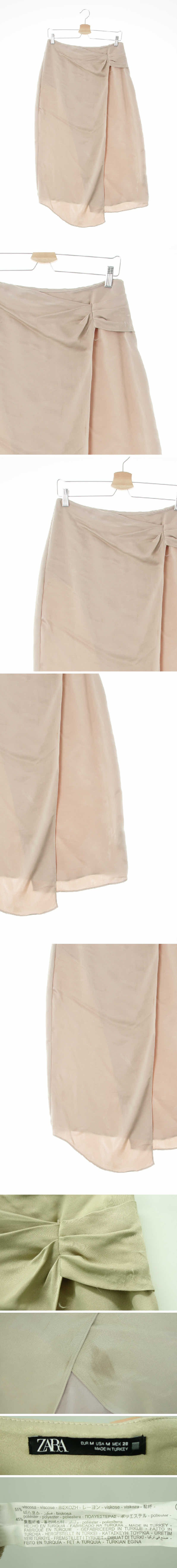 자라 허리핀턱랩실켓스커트 자라 베이지 허리핀턱랩실켓스커트