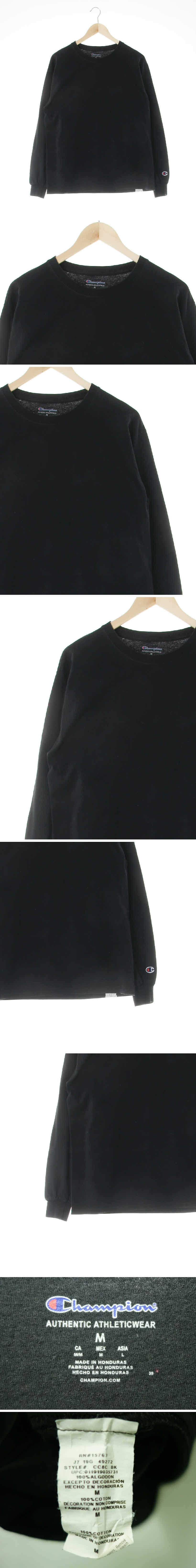 챔피언 소매로고크루넥티 챔피언 블랙 면 소매로고크루넥티