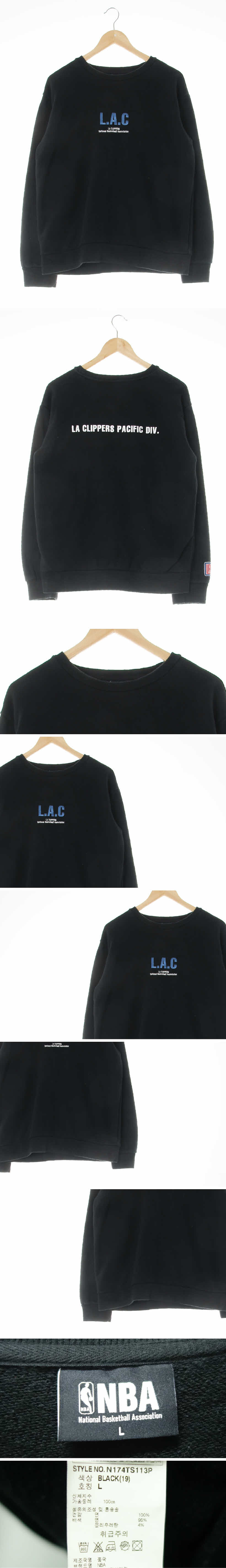 NBA lac맨투맨 NBA 블랙 면 lac맨투맨