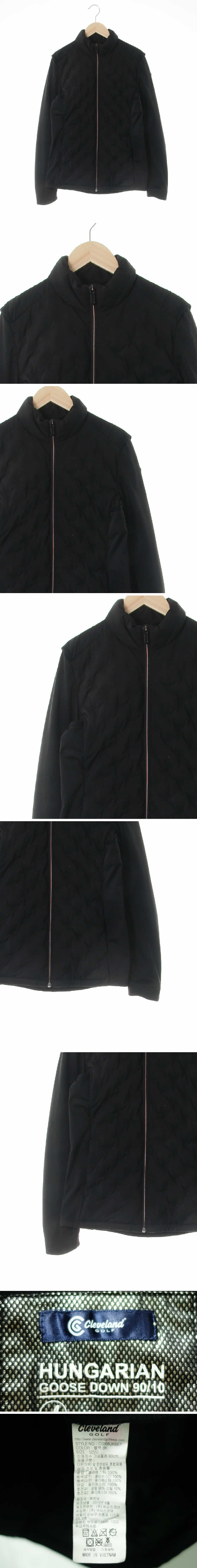 클리브랜드 고주파누빔슬림패딩집업 클리브랜드 블랙 구스다운 고주파누빔슬림패딩집업