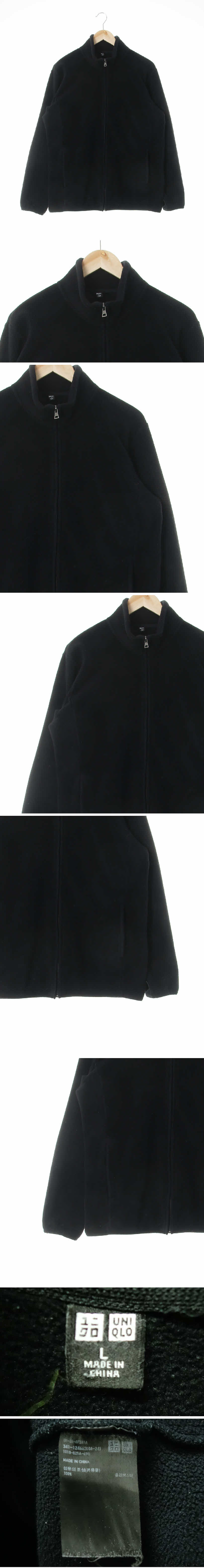 유니클로 하이넥플리스집업 유니클로 블랙 하이넥플리스집업