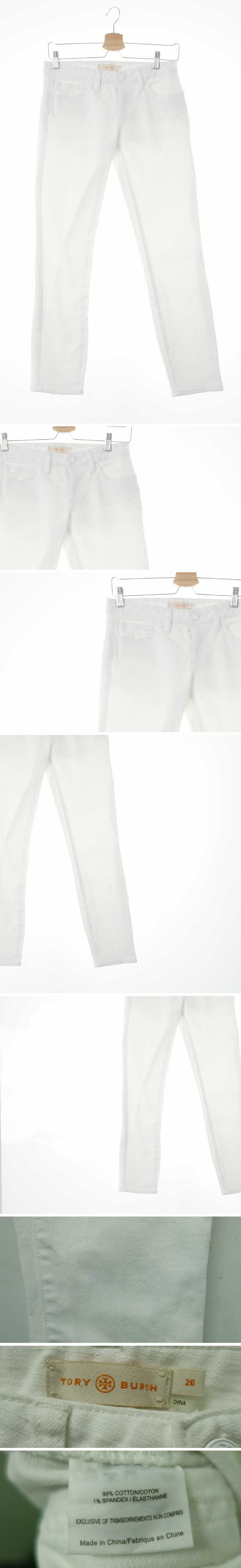 토리버치 크롭스키니진 토리버치 화이트 데님 크롭스키니진