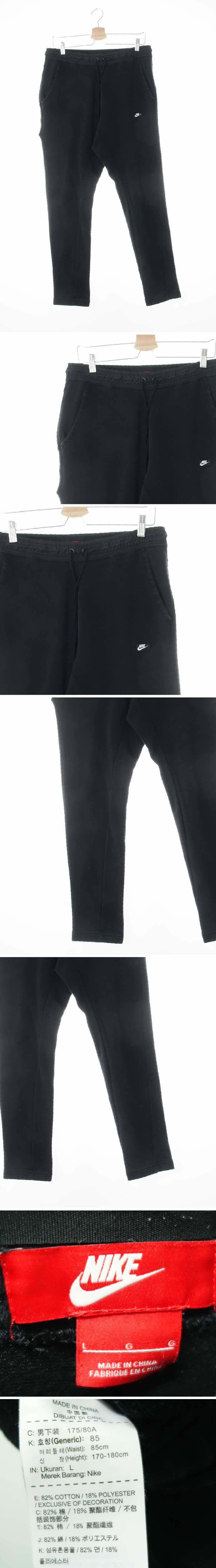 나이키 로고허리배색트레이닝팬츠 나이키 블랙 면혼방 로고허리배색트레이닝팬츠