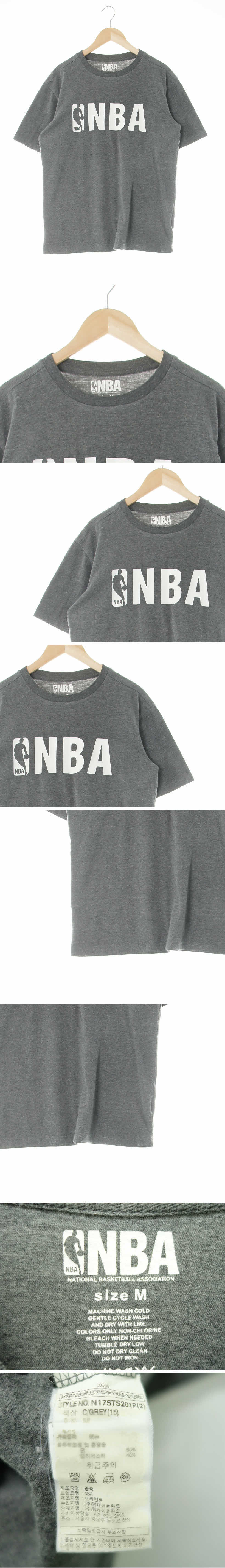 NBA 로고반팔티 NBA 다크멜란지그레이 프린팅 면혼방 로고반팔티