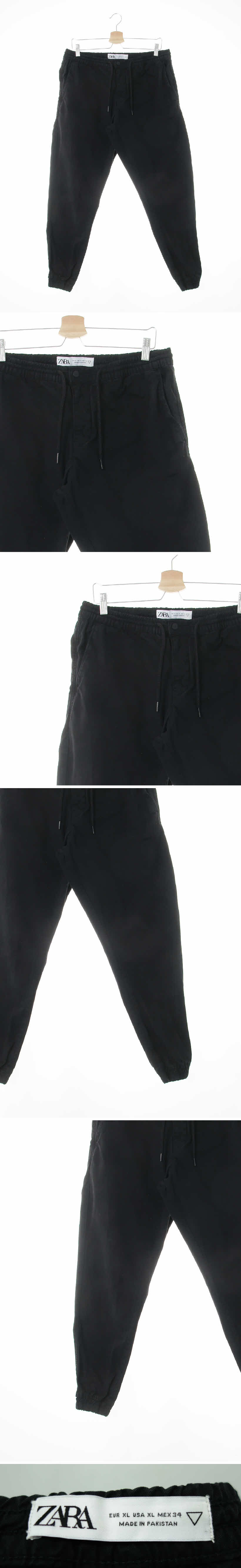자라 워싱조거팬츠 자라 블랙 면혼방 워싱조거팬츠