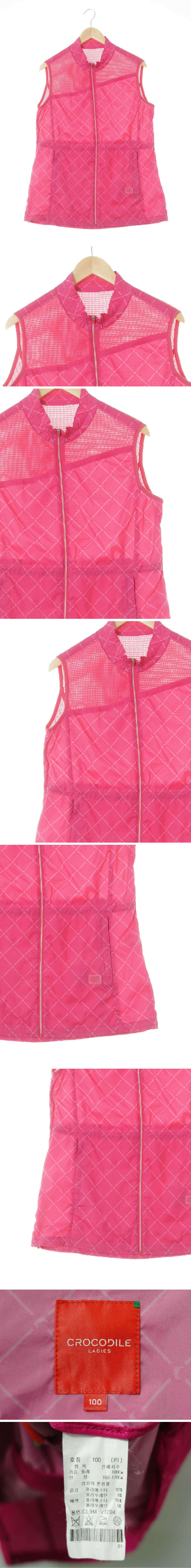 크로커다일 롱베스트 크로커다일 핫핑크 체크 롱베스트