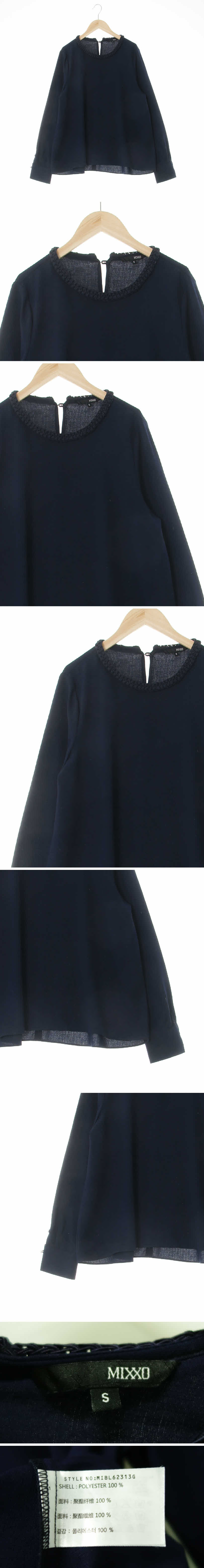 mixxo 매듭넥블라우스 mixxo 네이비 매듭넥블라우스
