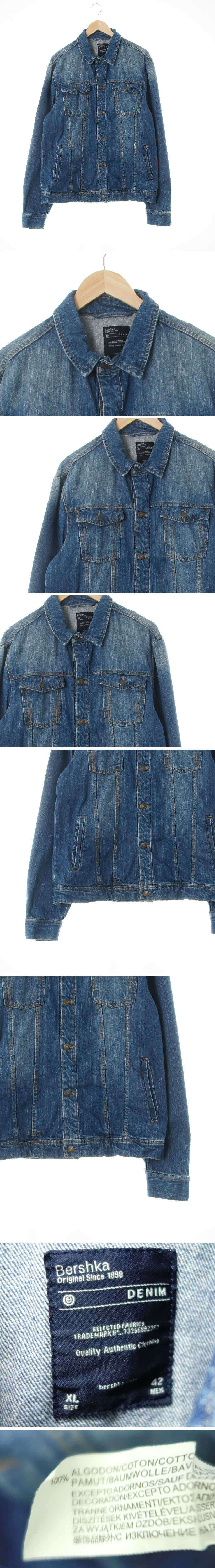 bershka 빈티지워시드데님자켓 bershka 진청 데님 빈티지워시드데님자켓