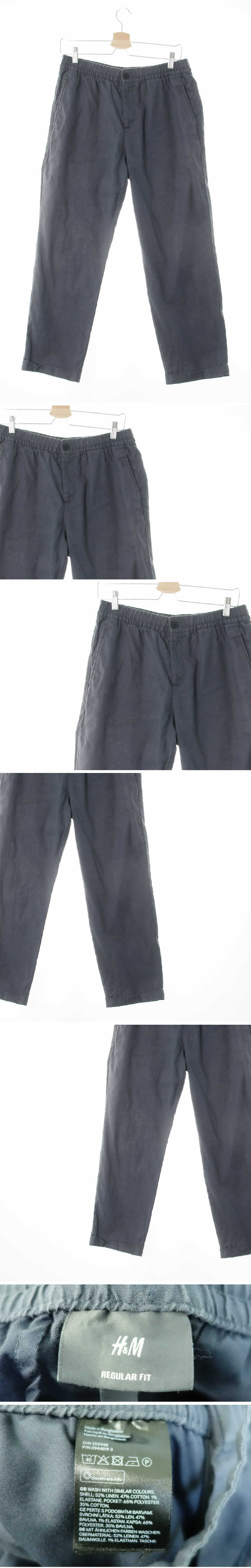h&m 레귤러핏밴딩크롭팬츠 h&m 차콜 린넨혼방 레귤러핏밴딩크롭팬츠