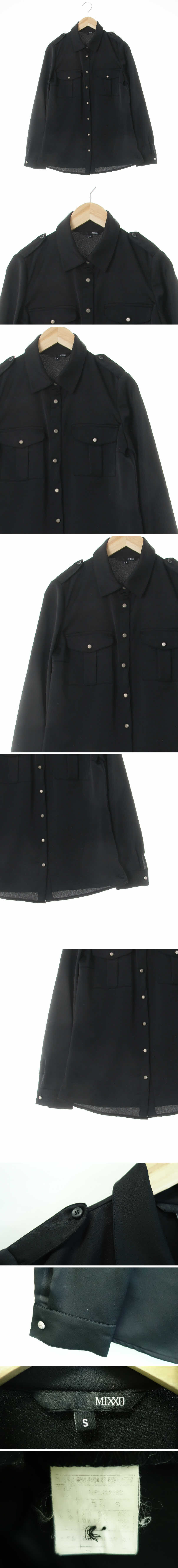 mixxo 플랩포켓견장블라우스 mixxo 블랙 플랩포켓견장블라우스