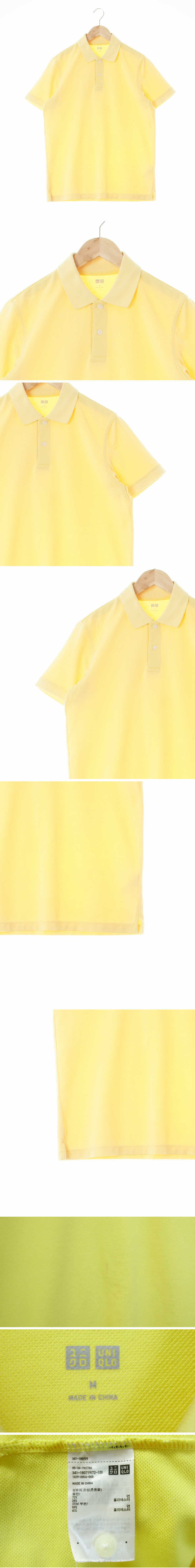 유니클로 반팔폴로티 유니클로 바나나옐로우 면혼방 반팔폴로티