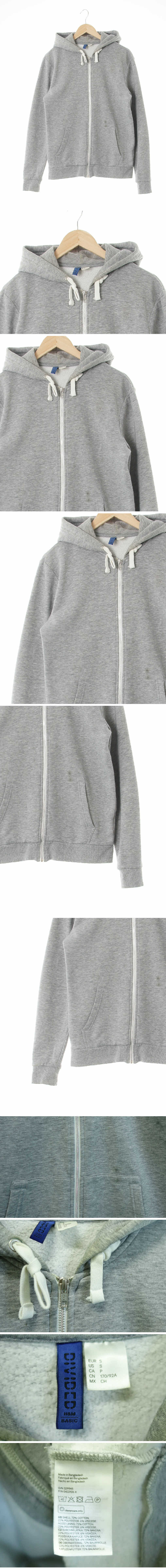 h&m 아웃포켓스웨트후드집업 h&m 그레이 면혼방 아웃포켓스웨트후드집업
