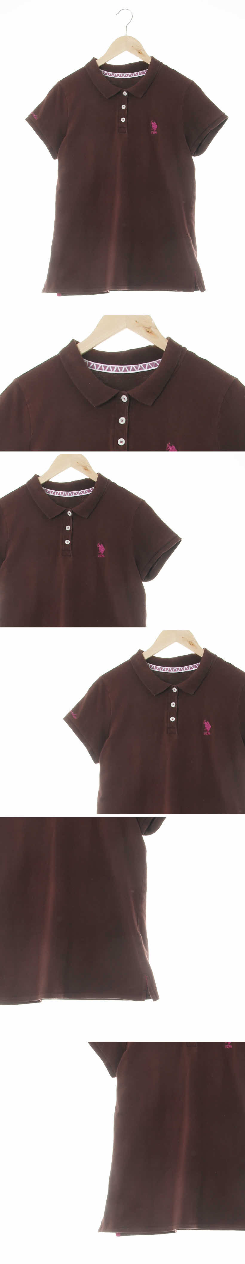 uspa 스몰자수로고카라반팔티 uspa 모카브라운 면혼방 스몰자수로고카라반팔티