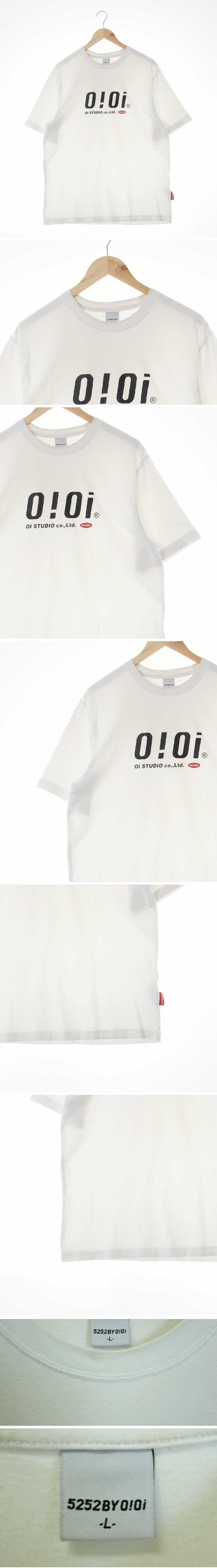 oioi 빅로고크루넥반팔티 oioi 화이트 프린팅 면혼방 빅로고크루넥반팔티