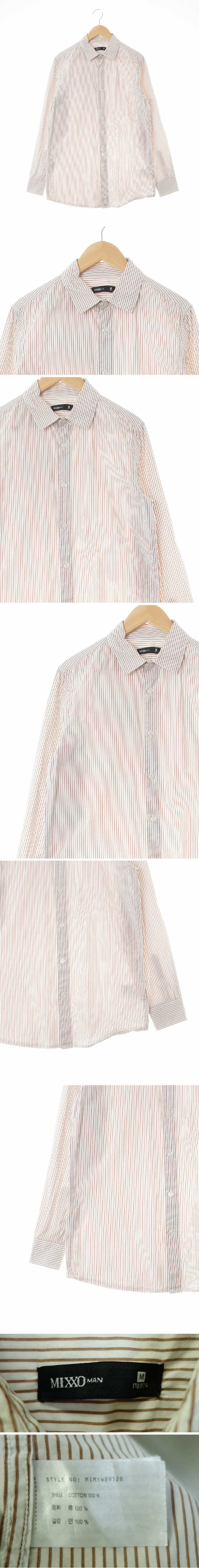 mixxo men 긴소매셔츠 mixxo men 모카무스브라운 스트라이프 면 긴소매셔츠