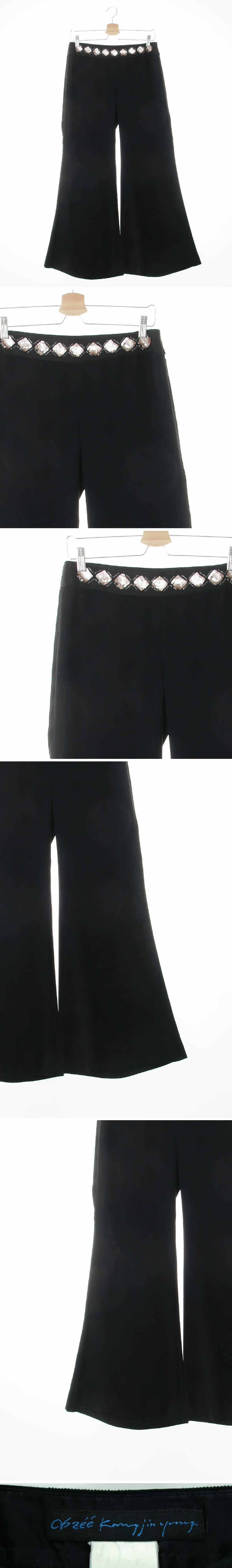 오브제 비즈플레어팬츠 오브제 블랙 비즈플레어팬츠